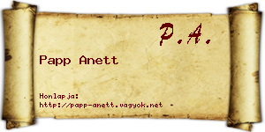 Papp Anett névjegykártya