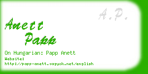 anett papp business card